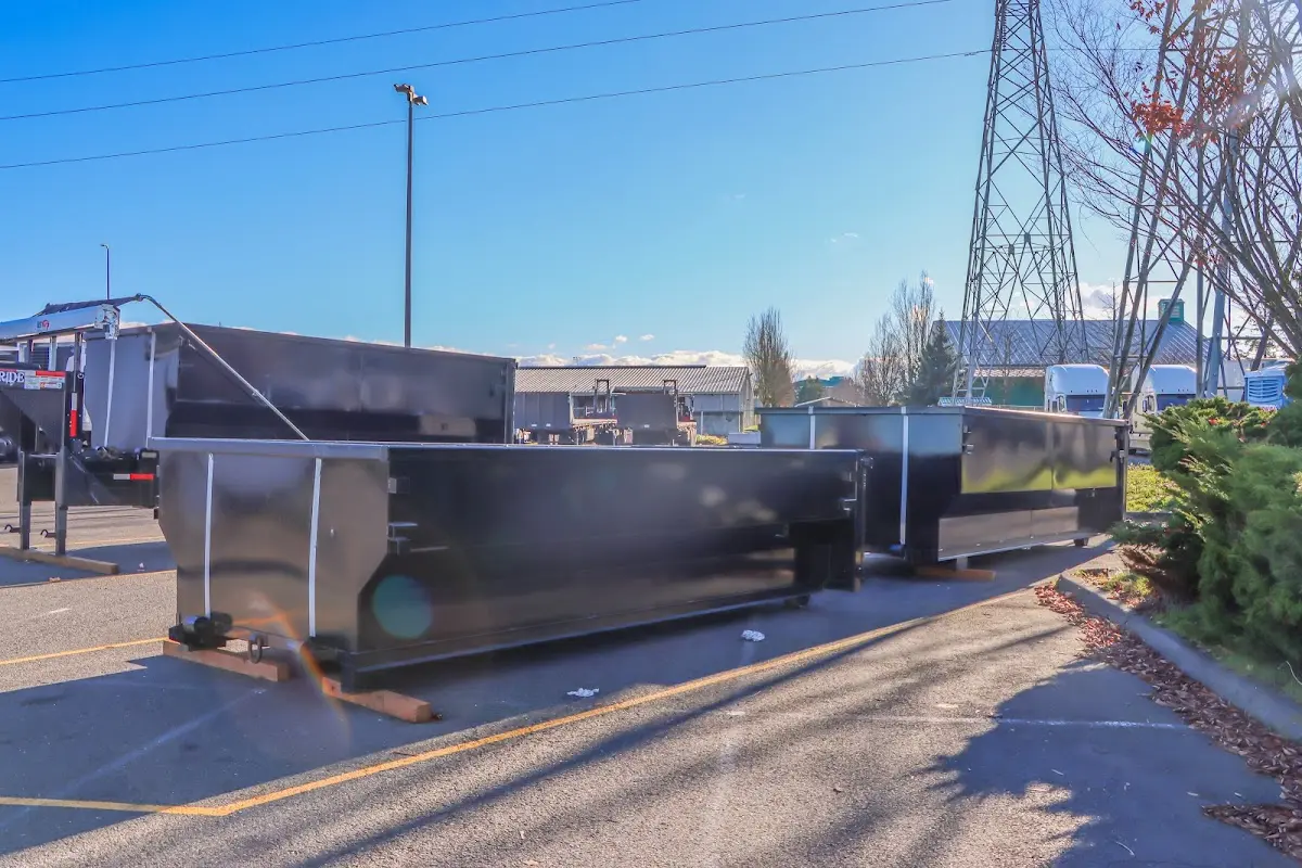 Roll-off dumpster ready for waste disposal at job site for 4 Yard Dumpster Rental in LaGrange